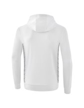 Erima Essential Team Hooded Sweatshirt (soft cotton, ribbed cuffs) white/grey Boys
